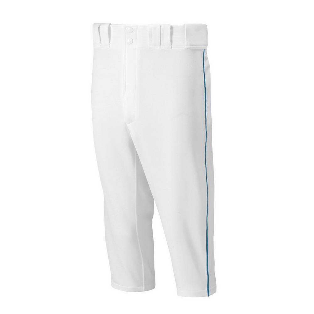 Mens Mizuno Premier Short Piped Baseball Pants White/Navy Philippines (JHQUZN029)